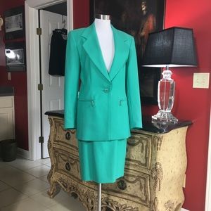ESCADA Turquoise Suit 2 pc Size 6 EUC!!!